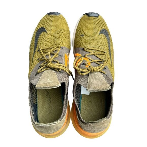 Nike Air Max 270 Flyknit Olive Flak Orange Mens Sz 11 Shoes A01023-301